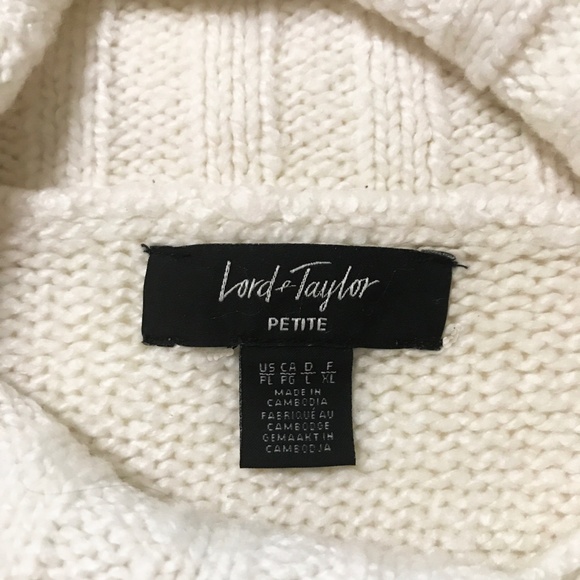 Lord & Taylor Petite White Cowl Neck Sweater - Picture 3 of 4